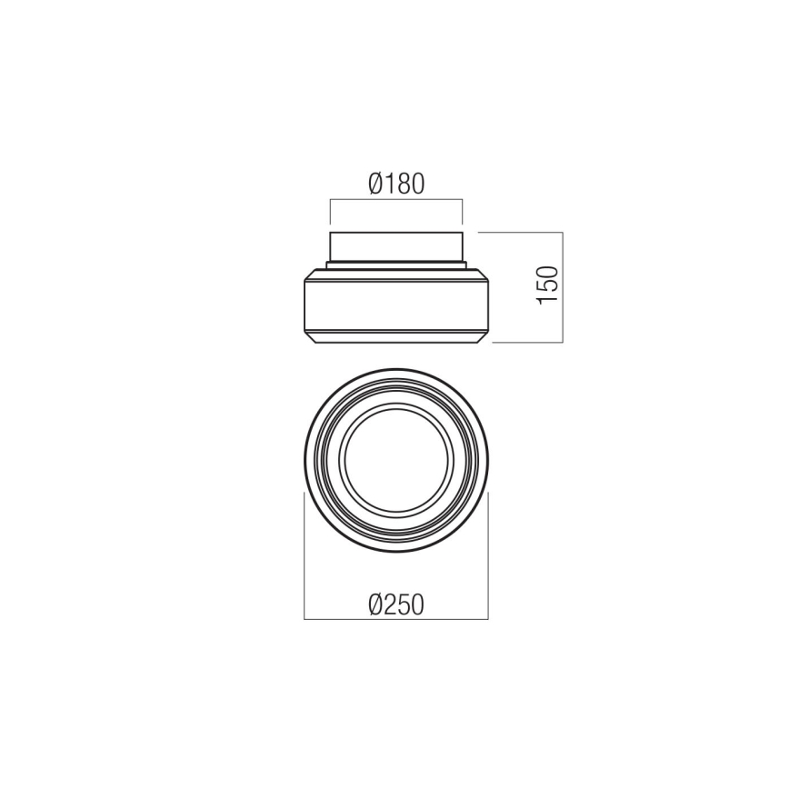 Redo 01-3588 - LED Plafon SOLERA LED/18W/230V śr. 25 cm CRI 93 3000/4000K szary