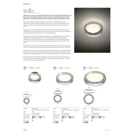 Redo 01-3589 - LED Plafon SOLERA LED/24W/230V śr. 35 cm CRI 93 3000/4000K szary