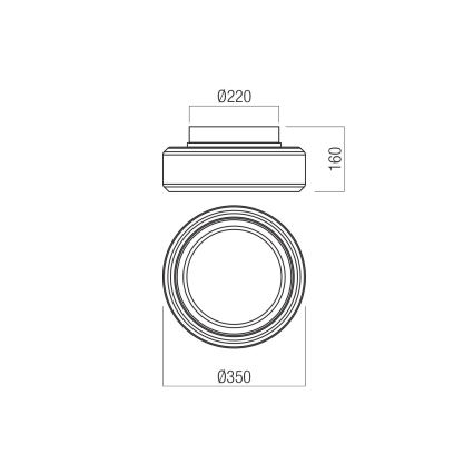Redo 01-3589 - LED Plafon SOLERA LED/24W/230V śr. 35 cm CRI 93 3000/4000K szary