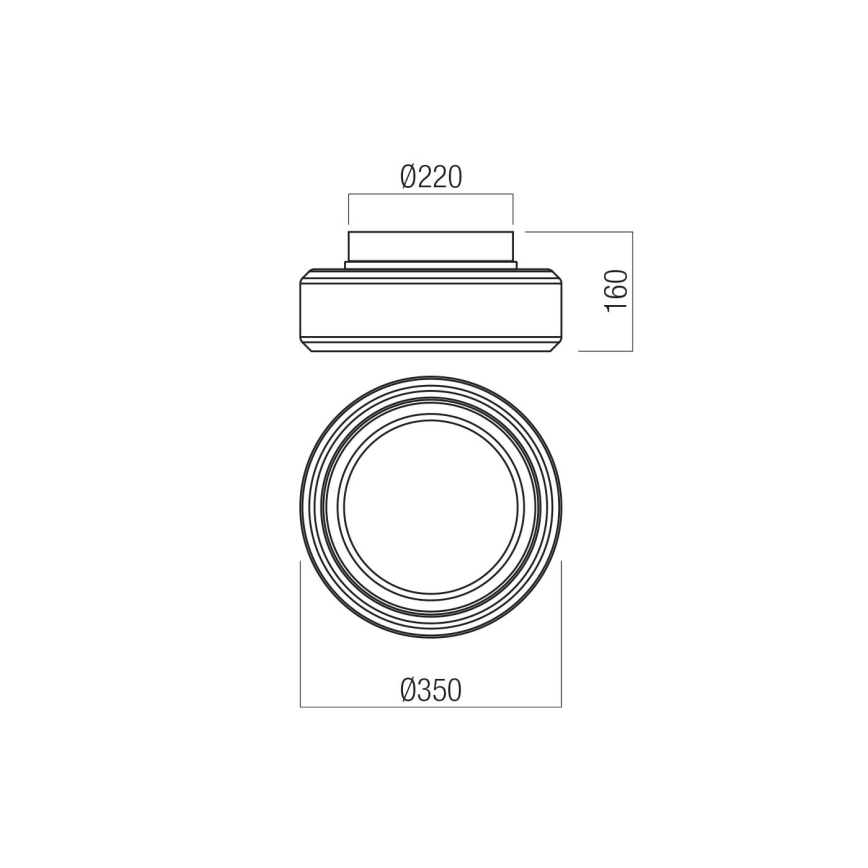 Redo 01-3589 - LED Plafon SOLERA LED/24W/230V śr. 35 cm CRI 93 3000/4000K szary