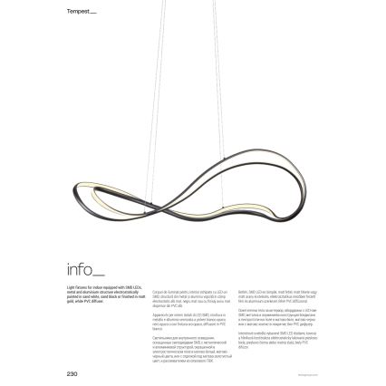 Redo 01-3599 - Ściemnialna lampa wisząca na linkach TEMPEST LED/58W/230V czarna