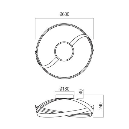 Redo 01-3613 - ściemnialna oprawa sufitowa LED IMPULS LED/34W/230V Ø 60 cm złota