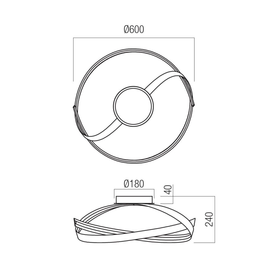 Redo 01-3613 - ściemnialna oprawa sufitowa LED IMPULS LED/34W/230V Ø 60 cm złota
