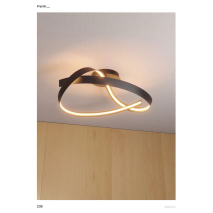 Redo 01-3614 - LED ściemnialna lampa sufitowa IMPULS LED/34W/230V śr. 60 cm czarna