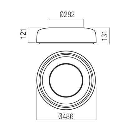Redo 01-3721 - Oprawa sufitowa DIP LED/30W/230V 2700/3000/4000/5000/6500K CRI 90 śr. 48,6 cm beżowa