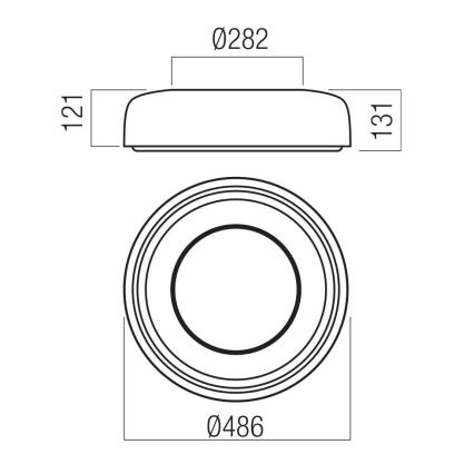 Redo 01-3722 - Oprawa sufitowa LED DIP LED/30W/230V 2700/3000/4000/5000/6500K CRI 90 śr. 48,6 cm czarna