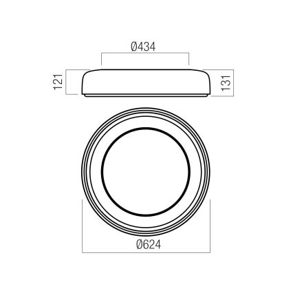 Redo 01-3723 - Lampa sufitowa DIP LED/40W/230V 2700/3000/4000/5000/6500K CRI 90 śr. 62,4 cm beżowa