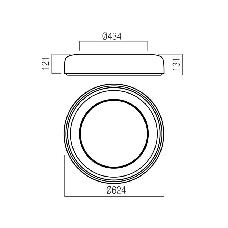 Redo 01-3724 - Oprawa sufitowa LED DIP LED/40W/230V 2700/3000/4000/5000/6500K CRI 90 Ø 62,4 cm czarna