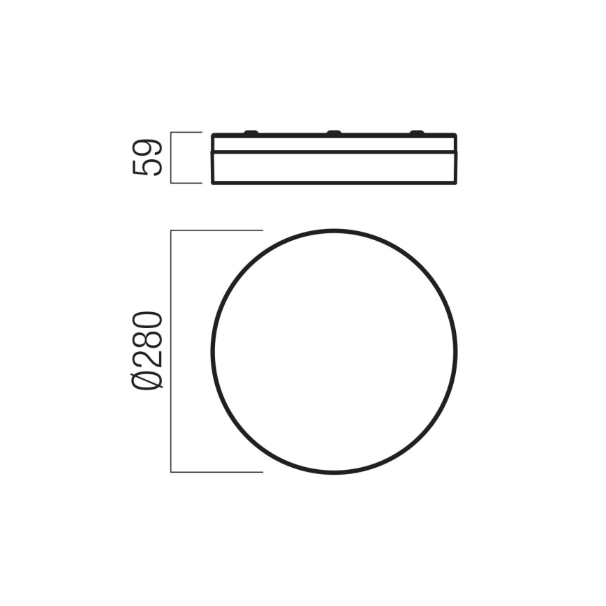 Redo 01-3732 - LED Plafon łazienkowy FRISBI LED/18W/230V śr. 28 cm CRI 90 3000/4000K IP44 biały