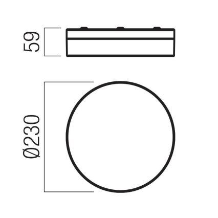 Redo 01-3735 - LED Plafon łazienkowy FRISBI LED/12W/230V śr. 23 cm CRI 90 3000/4000K IP44 czarny