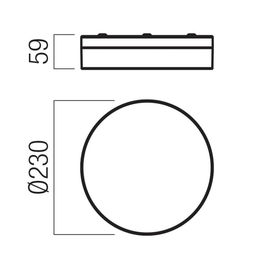 Redo 01-3735 - LED Plafon łazienkowy FRISBI LED/12W/230V śr. 23 cm CRI 90 3000/4000K IP44 czarny