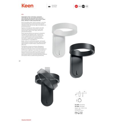 Redo 01-3764 - LED Kinkiet KEEN LED/6W/230V CRI 90 czarny