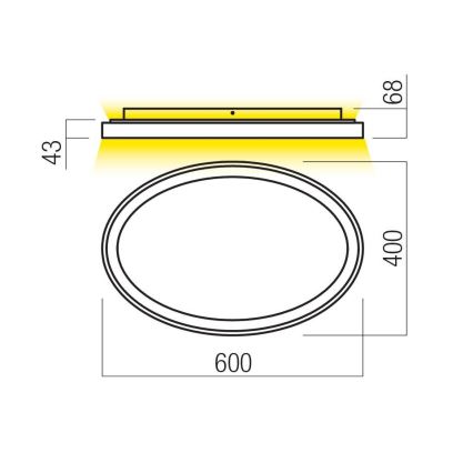 Redo 01-3807 - ściemnialna oprawa sufitowa LED NOBU LED/60W/230V 3000/4000K CRI 90 złota