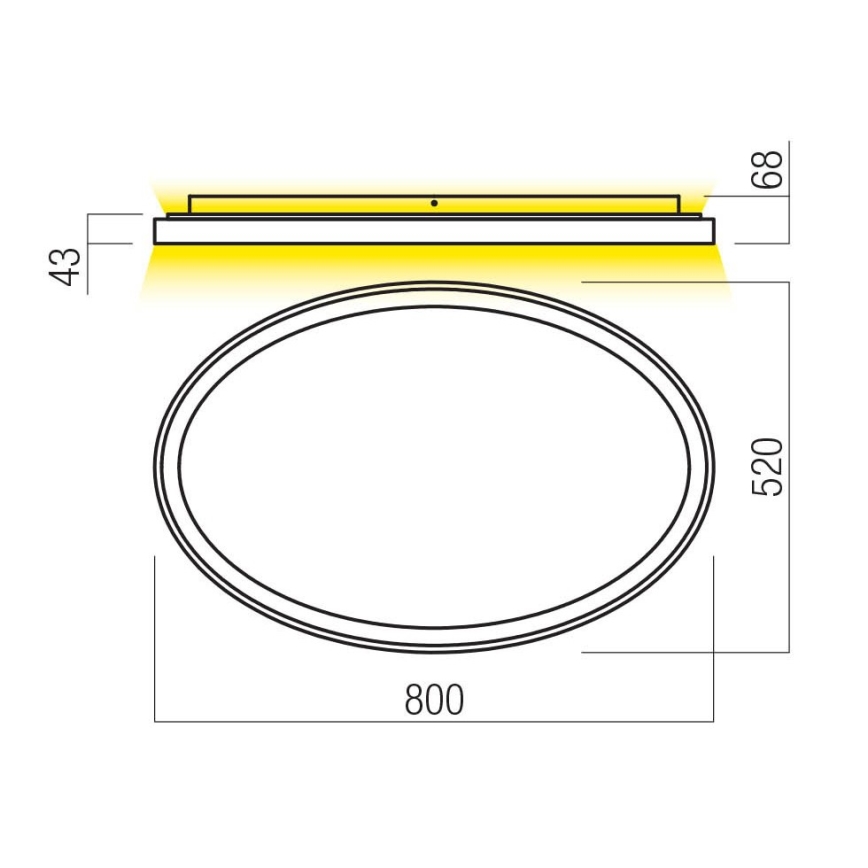 Redo 01-3809 - ściemnialna lampa sufitowa LED NOBU LED/80W/230V 3000/4000K CRI 90 biała