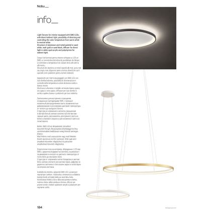 Redo 01-3810 - LED ściemnialna oprawa sufitowa NOBU LED/80W/230V 3000/4000K CRI 90 złota