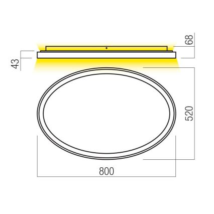Redo 01-3811 - ściemnialna oprawa sufitowa LED NOBU LED/80W/230V 3000/4000K CRI 90 czarna