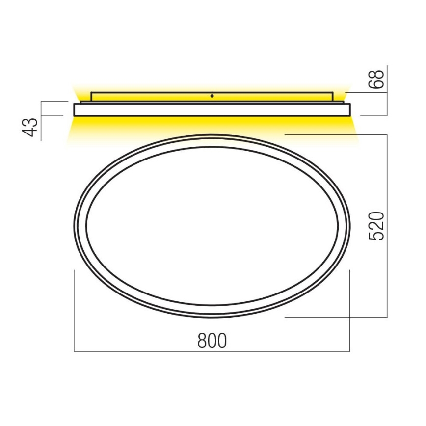Redo 01-3811 - ściemnialna oprawa sufitowa LED NOBU LED/80W/230V 3000/4000K CRI 90 czarna