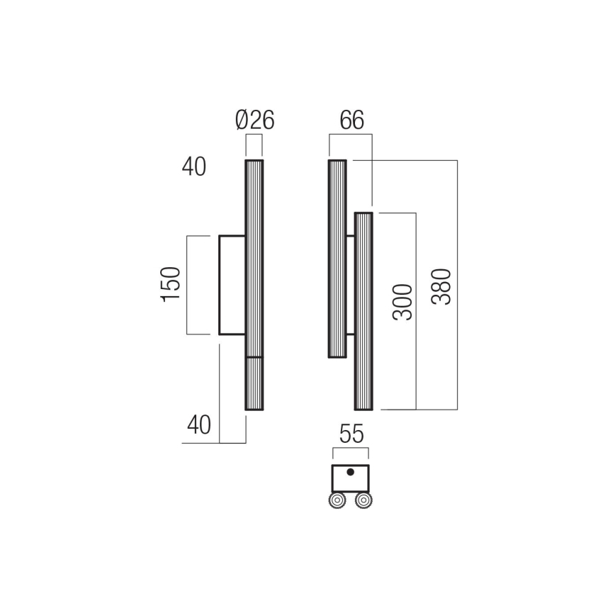 Redo 01-3852 - LED Kinkiet NIKOS 4xLED/4W/230V CRI 90 czarny