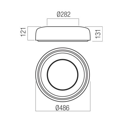 Redo 01-3940 - Oprawa sufitowa LED DIP LED/30W/230V 2700/3000/4000/5000/6500K CRI 90 śr. 48,6 cm biała