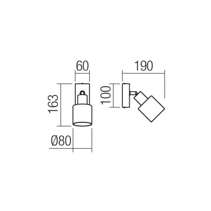Redo 01-3984 - Kinkiet punktowy ROTIS 1xE14/15W/230V