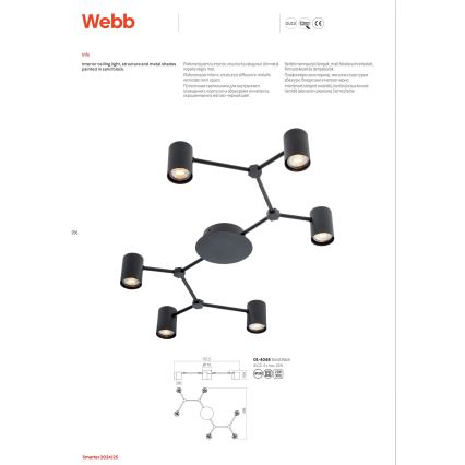 Redo 01-4048 - Oświetlenie punktowe WEBB 6xGU10/10W/230V czarne