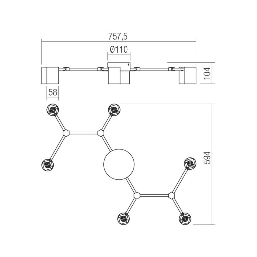 Redo 01-4048 - Oświetlenie punktowe WEBB 6xGU10/10W/230V czarne