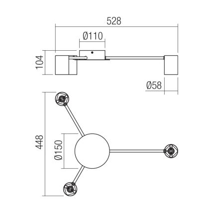 Redo 01-4050 - Oświetlenie punktowe NOA 3xGU10/10W/230V czarne