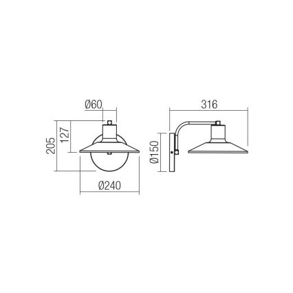 Redo 01-4053 - Kinkiet FRESNO 1xE27/42W/230V