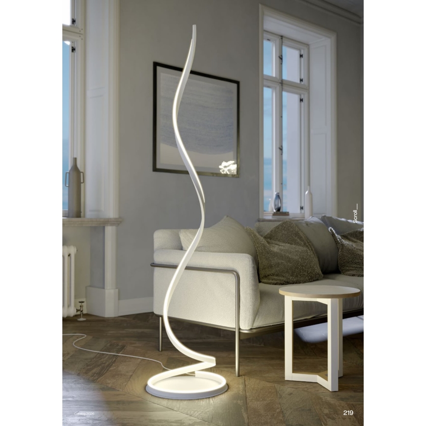 Redo 01-4281 - ściemnialna lampa stojąca LED SCROLL LED/30W/230V 3000K/4000K/6000K CRI 90 biała