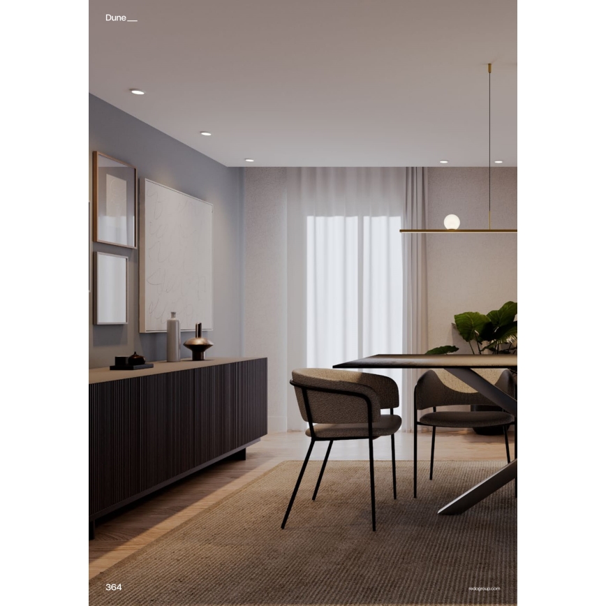 Redo 01-4301 - ściemnialny żyrandol LED na lince DUNE LED/48W/230V 3000K CRI 90 biały/złoty