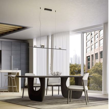 Redo 01-4302 - ściemnialny żyrandol LED na linkach DUNE LED/48W/230V 3000K CRI 90 czarny/przydymiony