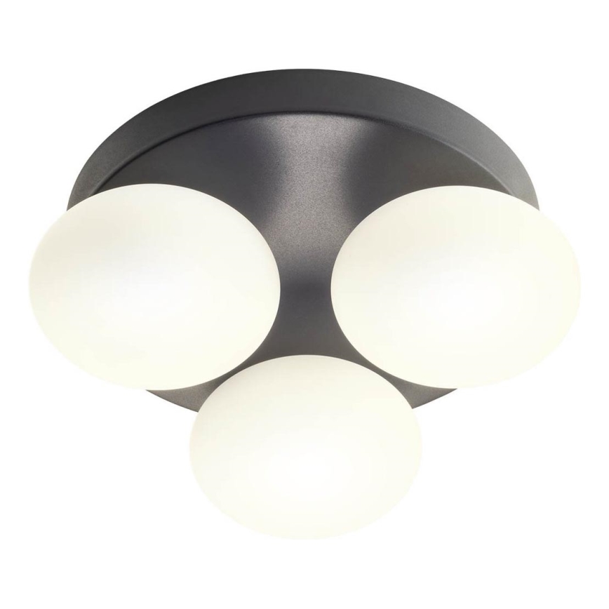 Redo 01-4308 - Lampa sufitowa łazienkowa LED OVUM 3x LED po 5 W, 230 V, 3000/4000 K, CRI 90, śr. 24 cm, IP44, biała/czarna