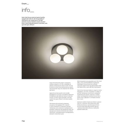 Redo 01-4309 - LED plafon łazienkowy OVUM 4xLED/5W/230V 3000/4000K CRI 90 IP44 biały/chrom błyszczący