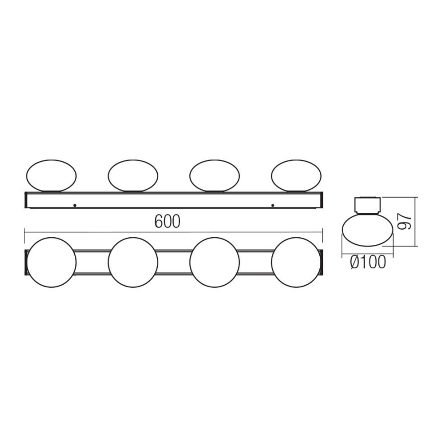Redo 01-4309 - LED plafon łazienkowy OVUM 4xLED/5W/230V 3000/4000K CRI 90 IP44 biały/chrom błyszczący