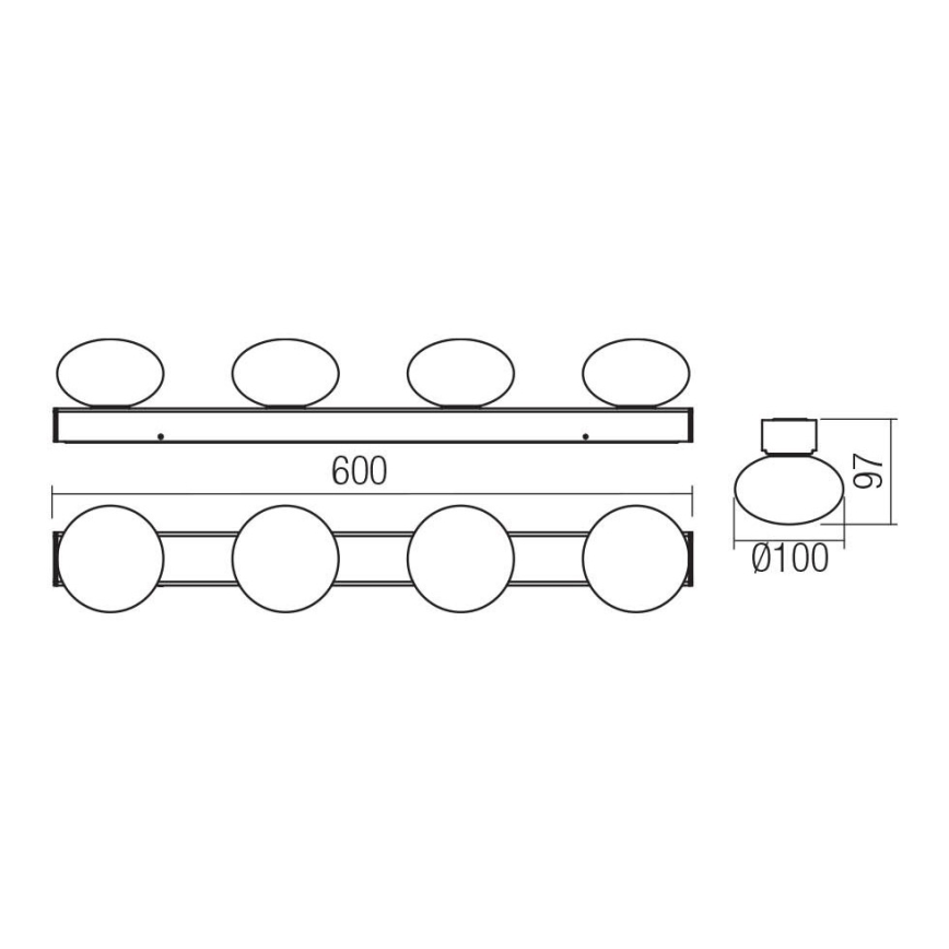 Redo 01-4310 - LED oprawa sufitowa łazienkowa OVUM 4xLED/5W/230V 3000/4000K CRI 90 IP44 biały/mosiądz