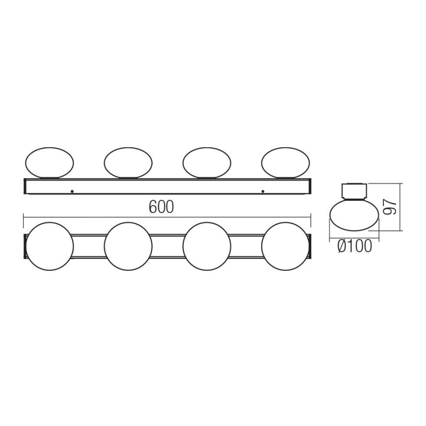 Redo 01-4311 - LED oprawa sufitowa łazienkowa OVUM 4xLED/5W/230V 3000/4000K CRI 90 IP44 biała/czarna