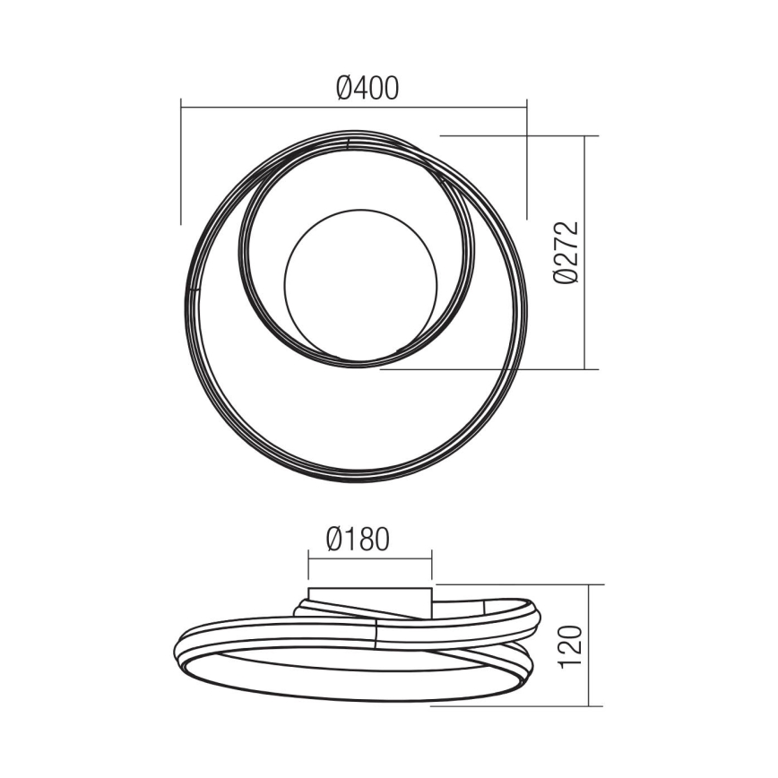 Redo 01-4355 - Ściemnialna lampa ścienna LED TORSION LED/30W/230V 2700/3000/4000K CRI 90 złota