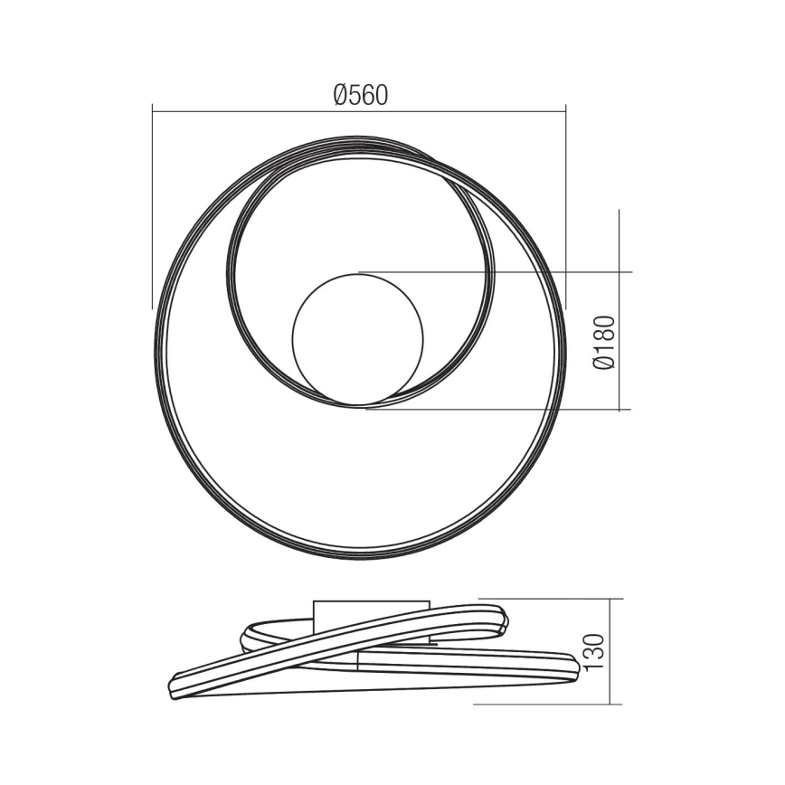 Redo 01-4357 - LED ściemnialna oprawa sufitowa TORSION LED/40W/230V 2700/3000/4000K CRI 90 śr. 56 cm biała