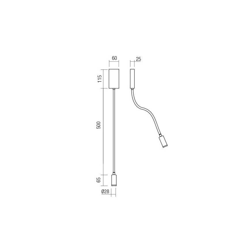 Redo 01-4475 - giętna lampka LED WALLIE LED/3W/230V CRI 90 USB brązowa