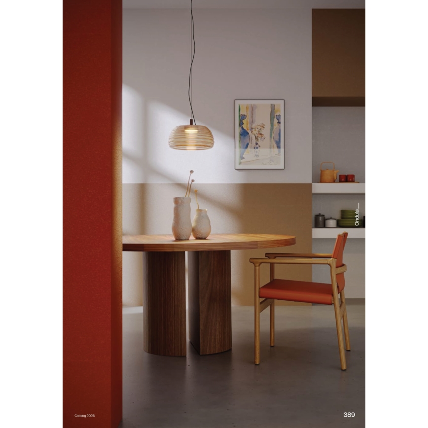 Redo 01-4540 - ściemnialny żyrandol LED na lince ONDULA LED/12W/230V 2700K/3000K CRI 90 śr. 32 cm beżowy/dymowy