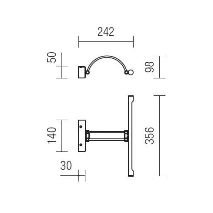 Redo 01-455 - LED Kinkiet galeryjka IKON LED/8W/230V 35,6 cm błyszczący chrom