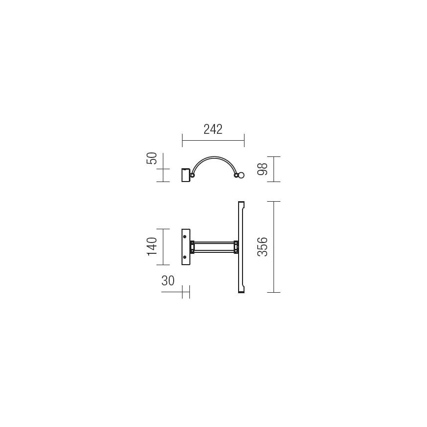 Redo 01-455 - LED Kinkiet galeryjka IKON LED/8W/230V 35,6 cm błyszczący chrom
