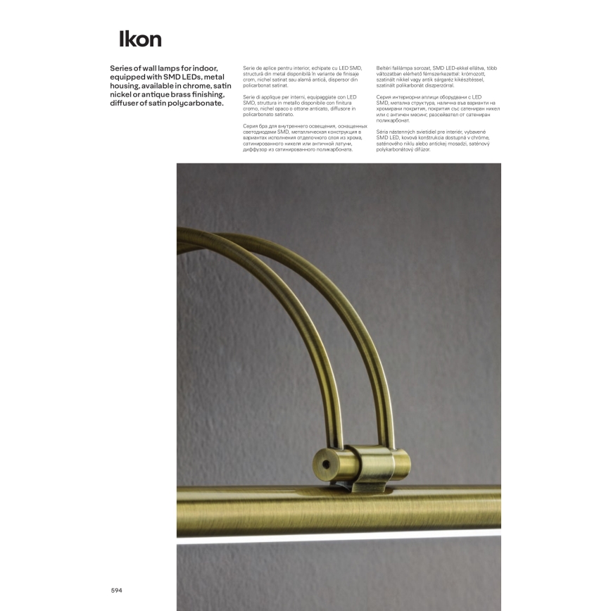 Redo 01-458 - LED Kinkiet galeryjka IKON LED/18W/230V 70 cm błyszczący chrom