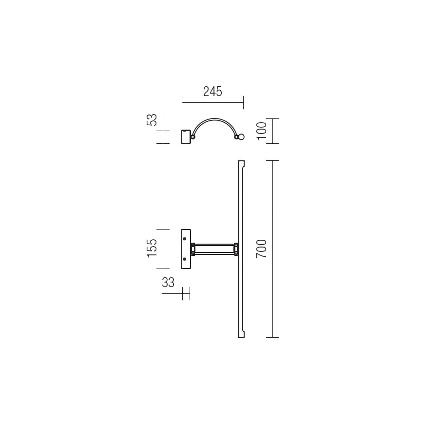 Redo 01-458 - LED Kinkiet galeryjka IKON LED/18W/230V 70 cm błyszczący chrom