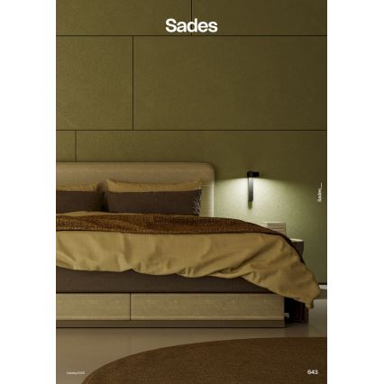 Redo 01-4643 - Kinkiet LED SADES, 6W/230V, CRI 90, USB, czarny