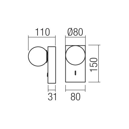 Redo 01-4657 - Kinkiet LED NORMA LED/5W/230V CRI 90 USB biały/złoty