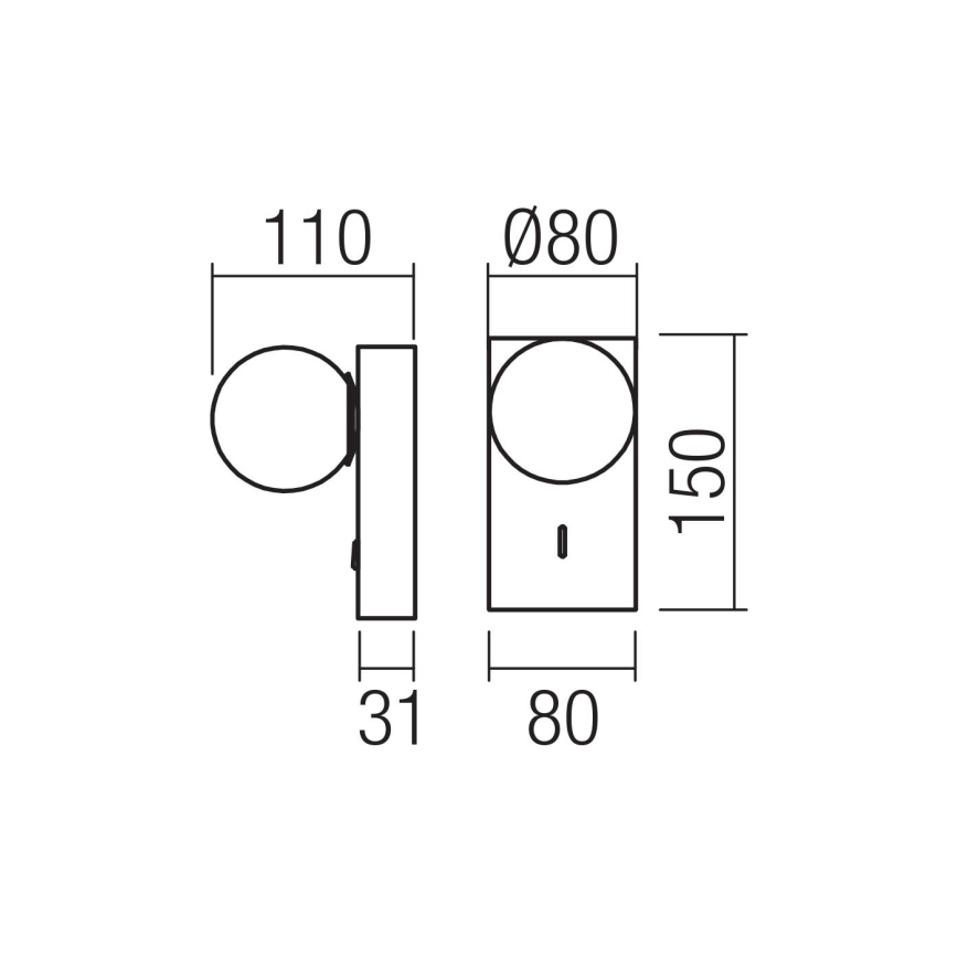 Redo 01-4657 - Kinkiet LED NORMA LED/5W/230V CRI 90 USB biały/złoty