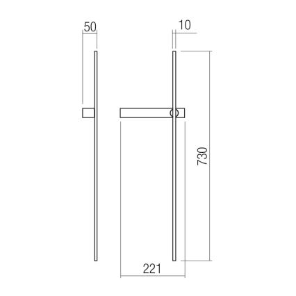 Redo 01-4672 - Kinkiet LED TANGENT LED/6W/230V 2700/2850/3000K CRI 90 złoty