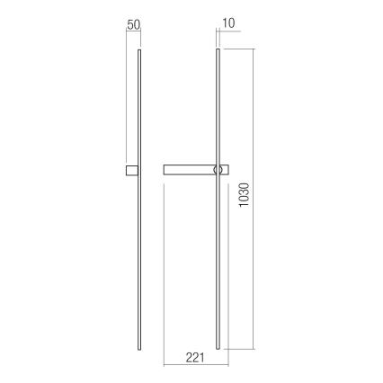 Redo 01-4675 - LED kinkiet TANGENT LED/9W/230V 2700/2850/3000K 73 cm CRI 90 czarny