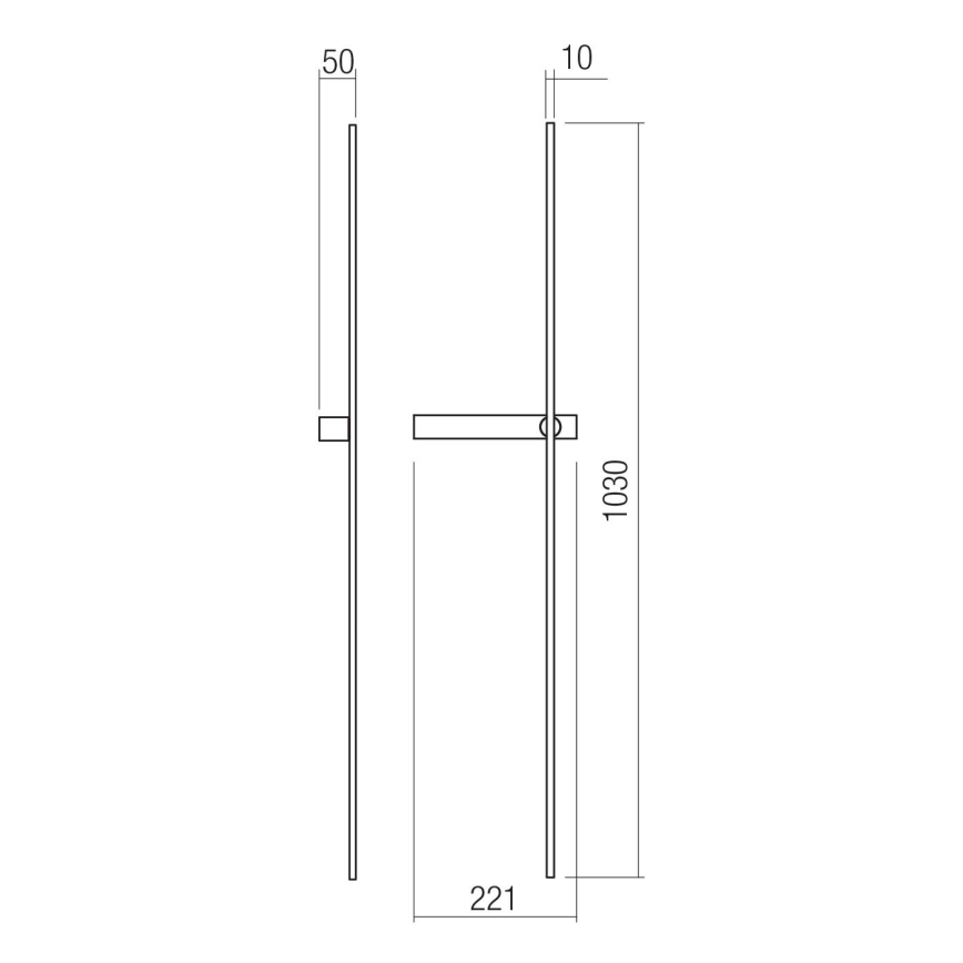 Redo 01-4675 - LED kinkiet TANGENT LED/9W/230V 2700/2850/3000K 73 cm CRI 90 czarny
